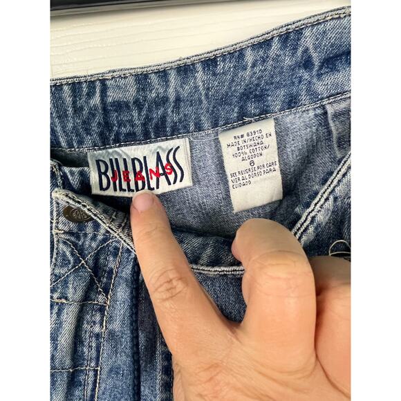 Bill Blass Womens Size 6 Jean Shorts tie Waist Medium Wash Vintage Side pockets - Picture 4 of 7